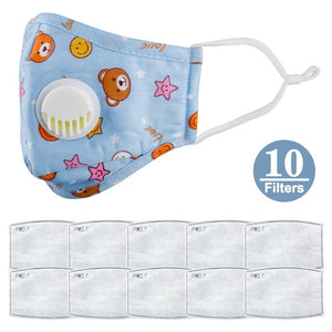 Reusable Children Mouth Mask Anti-Fog Haze Dust Pm 2.5 Face Mask Cartoon Breathable Half Face Mask Mouth Cover for Girls Boys