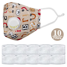 Load image into Gallery viewer, Reusable Children Mouth Mask Anti-Fog Haze Dust Pm 2.5 Face Mask Cartoon Breathable Half Face Mask Mouth Cover for Girls Boys
