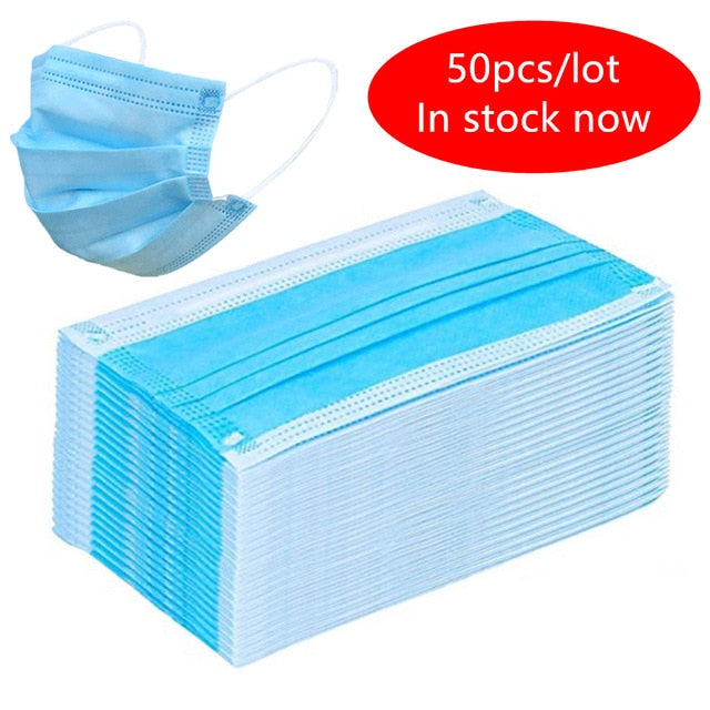10/50Pcs 3-Ply Anti-Staub Einweg Salon Ohrbügel Gesicht Mund Masken gesichts maske